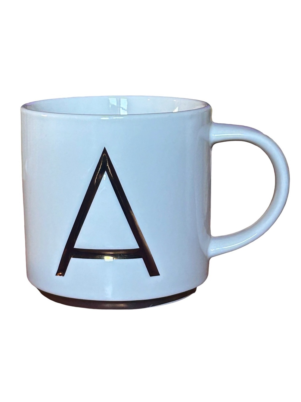 Williams Sonoma Monogram White & Gold Letter A Mug